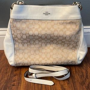 COPY - Signature Coach handbag. Cream & Tan.